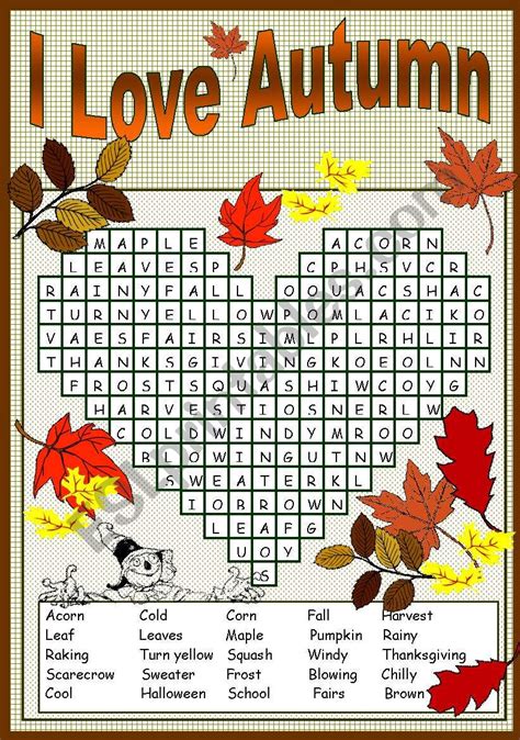 Fall Printable Puzzles Web The Fall Word Search Puzzles Below Are All