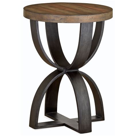 Magnussen Home Bowden Rustic Round Accent Table Of Solid Wood Value