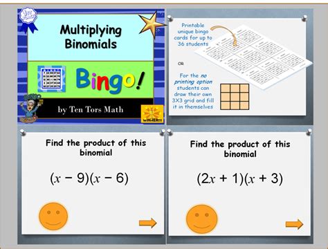 Multiplying Binomials Game Made By Teachers