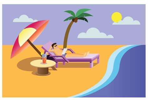Verão Homem Banho De Sol Ilustração De Fundo 4599536 Vetor No Vecteezy