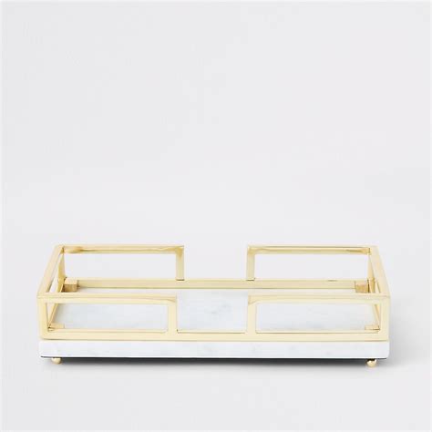 Marble Tray With Gold Metal Handles Marble Tray Metallic Cushions