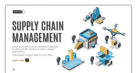 Supply Chain Management Isometrische Banner Kostenlose Vektor
