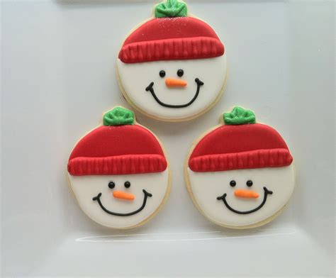 Snowman With Hat Cute Christmas Cookies Christmas Sugar Cookies