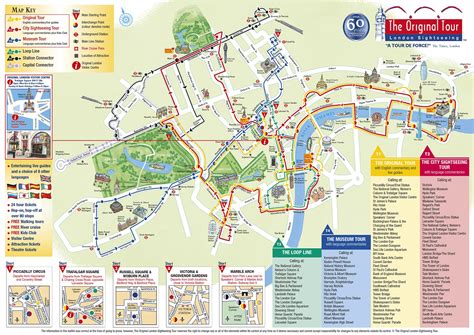 Originaltourmap Bus Route London Sightseeing London Tourist Map