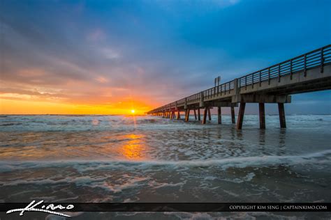Jacksonville Beach Atlantic Ocean Sunrise Royal Stock Photo