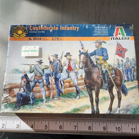 172 Civil War Confederate Infantry Soldiers Figures Italeri 6014 Nib
