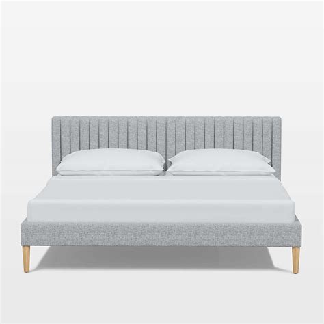 Camilla King Linen Pumice Channel Bed Reviews Crate And Barrel