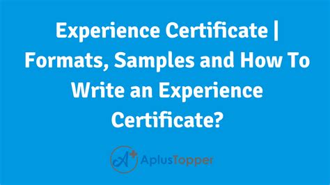 Experience Certificate Formats Samples And How To Write An