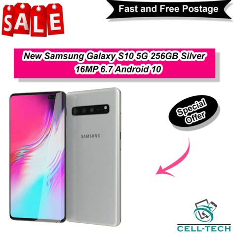 Samsung Galaxy S10 5g 256gb Crown Silver Unlocked Smartphone 2 Year For
