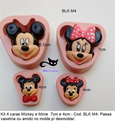 Molde de Silicone - 4 Caras Mickey + Minnie (cod. BLKM4) no Elo7
