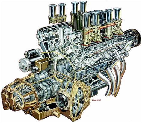 V8 Engine Cutaway Illustration Race Engines And Cutaways Mechanical