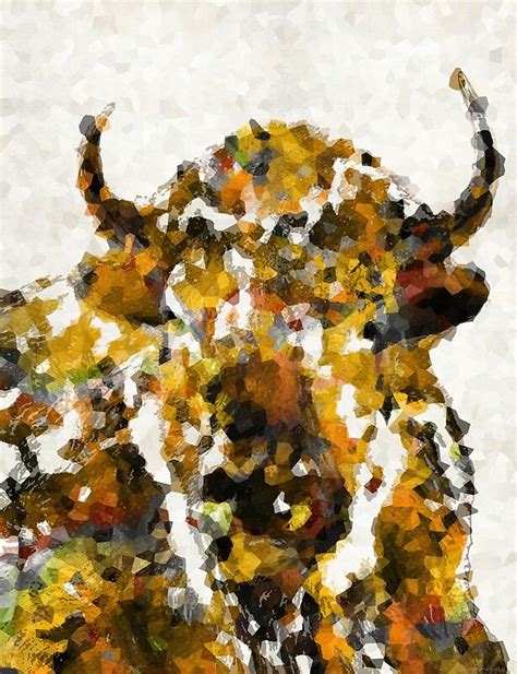 This is a huge walking buffalo town, can work in the water land, also itself like a small community for crews. "Abstract Buffalo Art 1 by Sharon Cummings" by Sharon ...