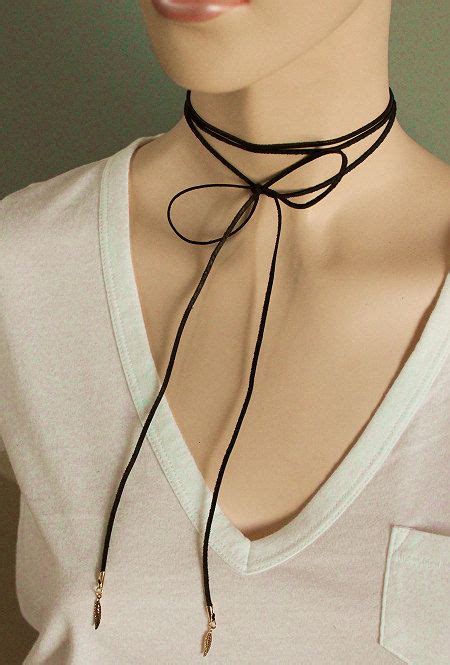 Suede Double Wrap Choker Leather Choker Necklace Suede Wrap Choker Real
