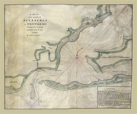 1764 Plan Map of the Pensacola Florida Harbour - Etsy in 2022