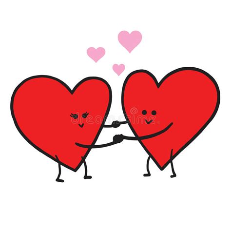 Cute Love Cartoon In Love Vector Illustration Valentine Greeting Card