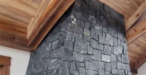 Stacked Stone Fireplace Black Frost Castle Stone Interior - Buechel ...