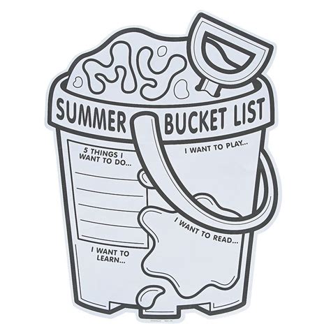 Color Your Own “my Summer Bucket List” Posters Summer Bucket Lists