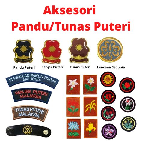 Aksesori Lencana Pandu Puteri Tunas Puteri Accessories Badges Pandu