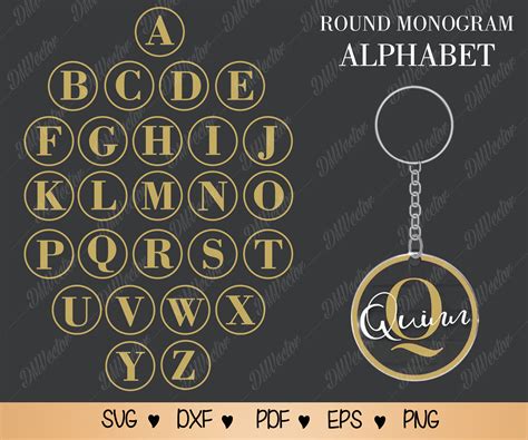 Keychain Alphabet pattern SVG Monogram pattern Svg png pdf | Etsy