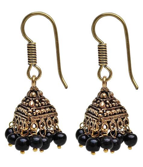 Lucky Jewellery Oxidized Black Metal Silver Oxidised Black Jhumki Earring Buy Lucky Jewellery