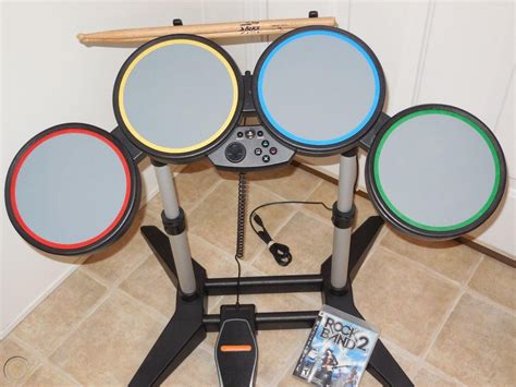 Rock Band Ps3 Bundle Drum Set W Pedalguitardonglemic And Game