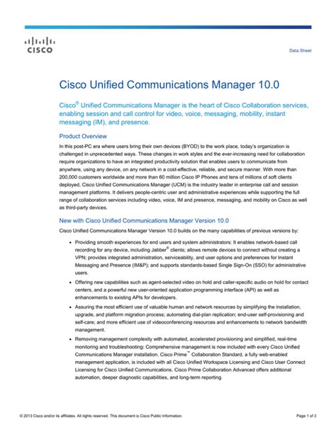 Cisco Unified Communications Manager 100