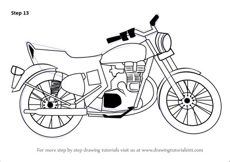Learn How To Draw A Motorcycle Two Wheelers Step By Step Drawing