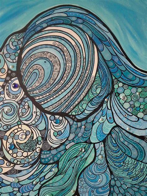Swirl Of The Wave Surf Art Zentangle Art Zentangle Artwork