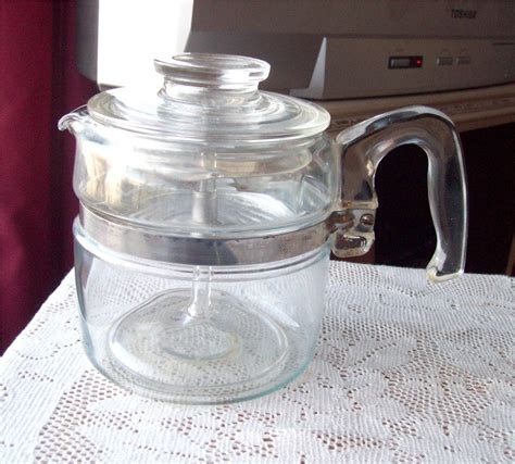 Pyrex Coffee Pot 4 Cup 7754b Glass Percolator By Collectique