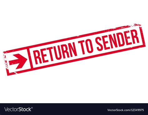 Return To Sender Stamp Royalty Free Vector Image