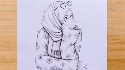 آموزش طراحی با مداد یک دختر زیبا با حجاب