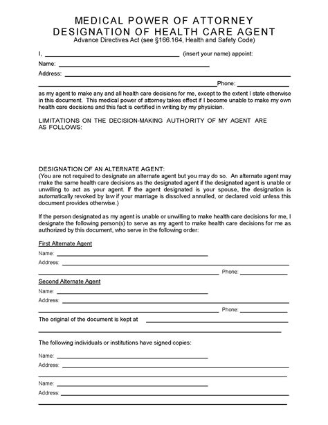 Free Printable Medical Power Of Attorney Form New Mexico Printable Forms Free Online