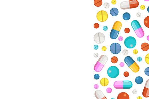 Vector Background With Pharmaceutical Elements Pills And Drugs By Onyx