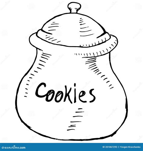 Jar Of Cookies Vector Illustration Of Cookies In A Jar Ceramic Cookie