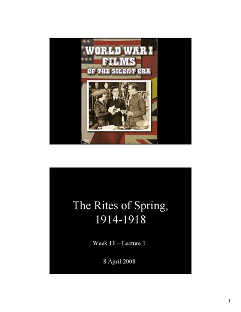 The Rites Of Spring 1914 1918 Lecture Slides Py 041 Docsity