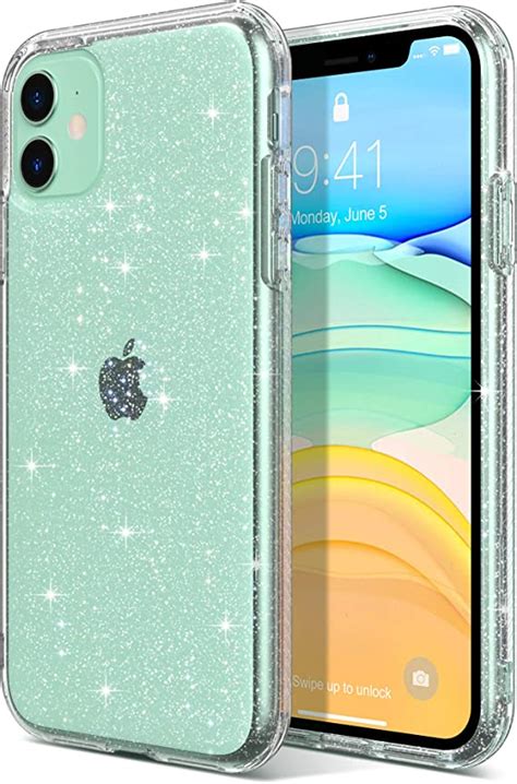 Ulak Compatible With Iphone 11 Case Clear Glitter Hybrid Protective