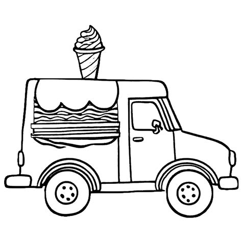 Ice Cream Truck Coloring Page · Creative Fabrica