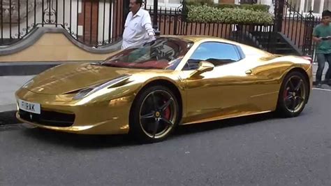 Chrome Gold Wrapped Ferrari 458 Spider Fl Lrak In London Youtube