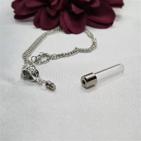 Vial Pendant Necklace Empty Blood Vial Kit Pipette Dainty Etsy