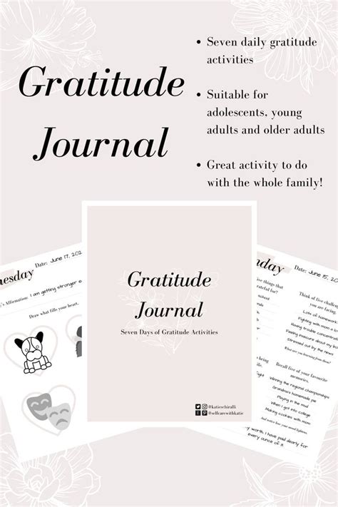 Gratitude Journal Seven Daily Gratitude Activities Digital Journal