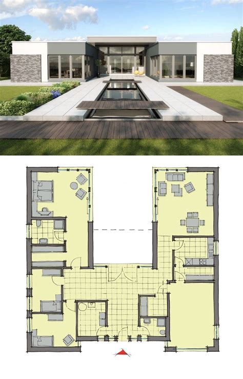 Single Story Modern House Plans Single Story Flat Roof Design Canvas