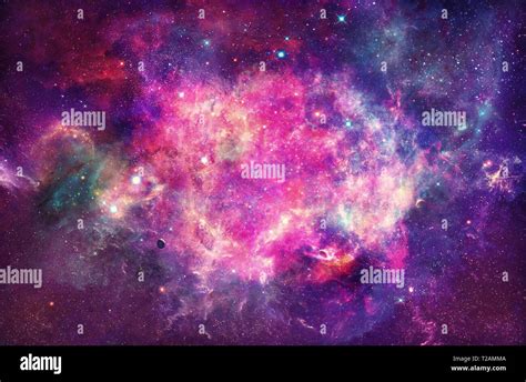 Artistic Digital Smooth Beautiful Colorful Galaxy Background Stock