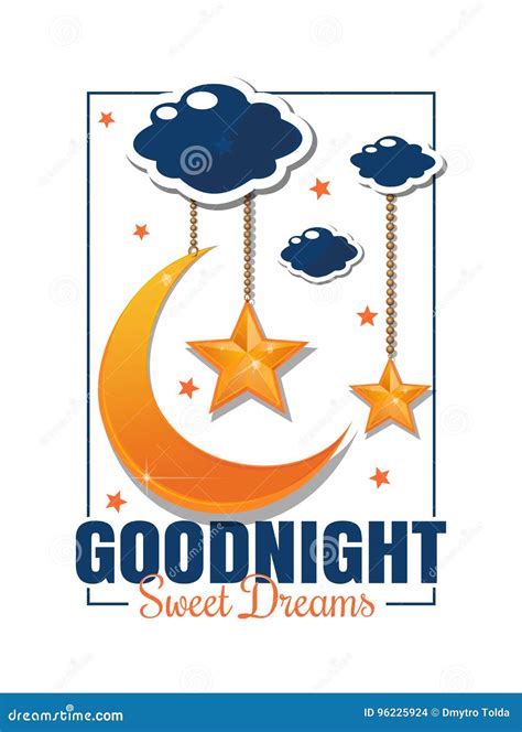 Goodnight Poster Sweet Dreams Stock Vector Illustration Of Good
