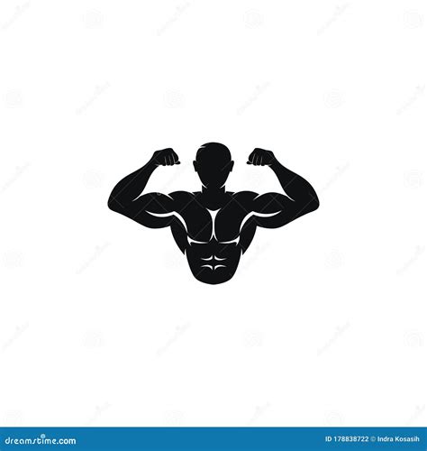 Strong Man Vetor Icon Logo For Fitness Centre Or Bodybuilder Concept