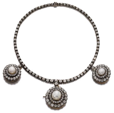 Natural Pearl And Diamond Necklace Circa 1880 Magnificent Jewels And