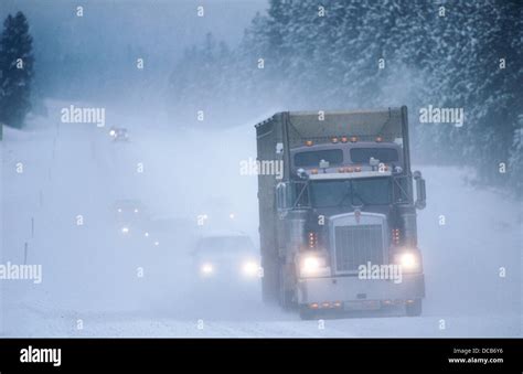 Winter Road Conditions Stock Photo Alamy