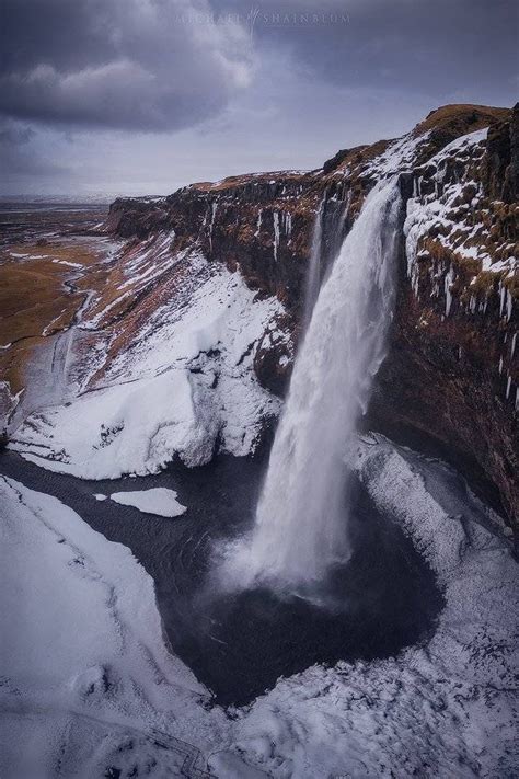 Seljalandsfoss Iceland Aerial Waterfall Michael Shainblum Photography