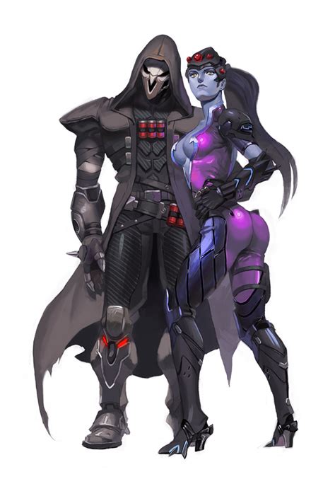 Widowmaker And Reaper Overwatch Drawn By Fourbonkosome Danbooru