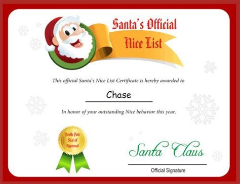 Wondering whether we are on the metaphorical naughty or nice list is always a little spot of fun for kids; The printable Santa's Nice List from Free Letter from ...