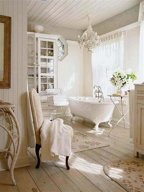 The single vanity makes a classic and timeless addition to any bathroom space. 26 Adorable Shabby Chic Bathroom Décor Ideas - Shelterness
